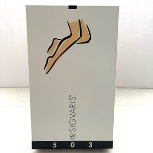 SIGVARIS 503 Ccl2 Compression Stockings A-D Open Toe Beige Nude Calf Short 10113